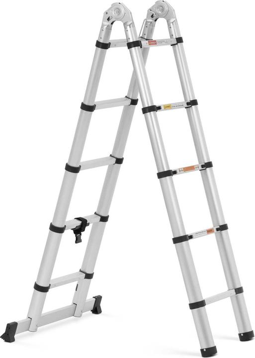 Actual product image MSW Klappbare Alu-Teleskopleiter (Telescopic ladder, 84 cm)
