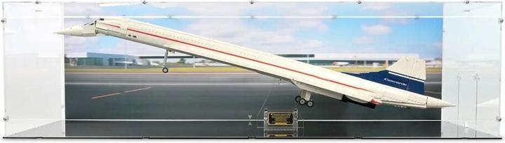 Image du produit iDisplayit Présentoir en acrylique pour LEGO® 10318 Concorde (avec support et image d'arrière-plan)