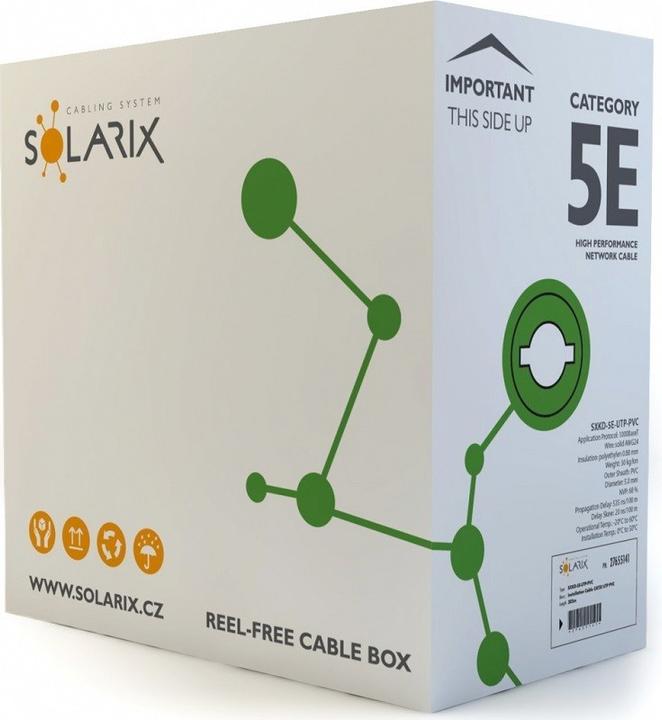 Actual product image Solarix Cable Instalacyjny Cat5e Utp Pvc Eca 305m/ (U/UTP, CAT5e, 305 m)