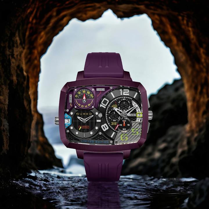 Actual product image Nubeo NB-6084-06 Men's watch Odyssey Triple Time-Zone Limited 58mm 5ATM (Chronograph)