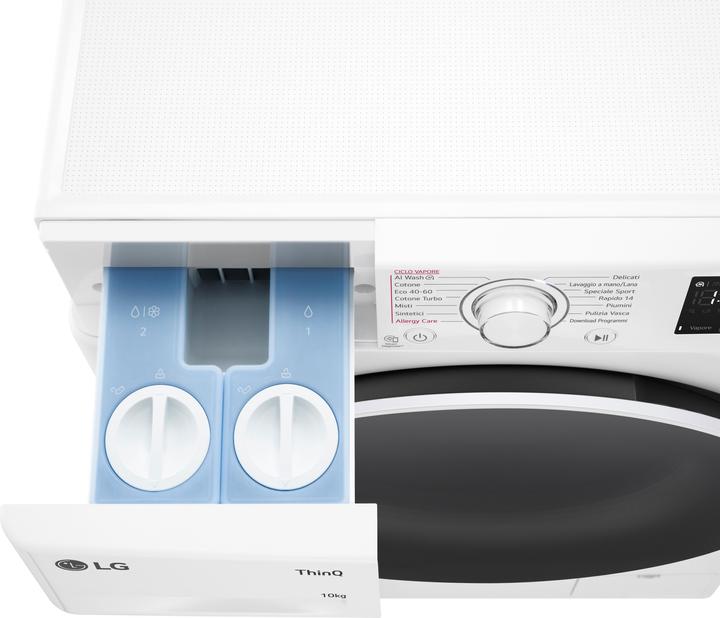 Produktbild LG F4R3710NSWW Waschmaschine 10 kg AI DD, Klasse A-10%, 1400 U/min, automatische Dosierung, Wi-Fi (10 kg, Links)