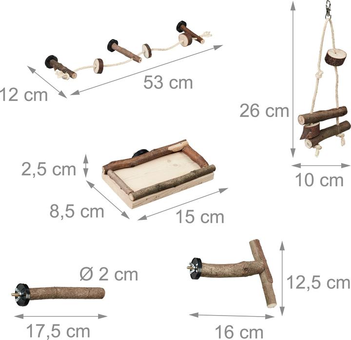Image du produit Relaxdays Set de 9 jouets pour oiseaux