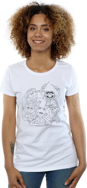 Actual product image Disney Womens/Ladies The Muppets Group Line Art Cotton T-Shirt (XXL)