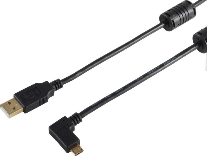 Actual product image Shiverpeaks USB cable USB A ST to USB Micro B ST 90? Angle right 1.0m (1 m, USB 2.0)