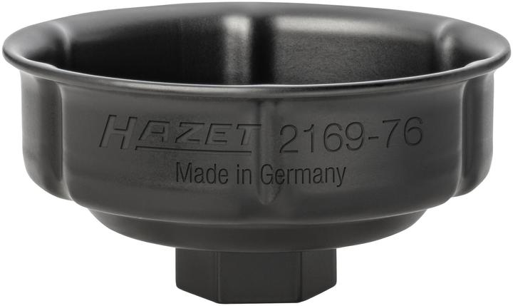 Image du produit HAZET Clé pour filtres à huile 2169-76 ∙ Carré creux 12,5 mm (1/2 pouce) ∙ Profil à rainures ∙ 85 m…
