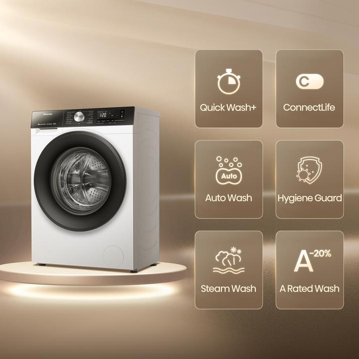 Produktbild Hisense WD3S8043BW3 Freistehender Waschtrockner 8Kg