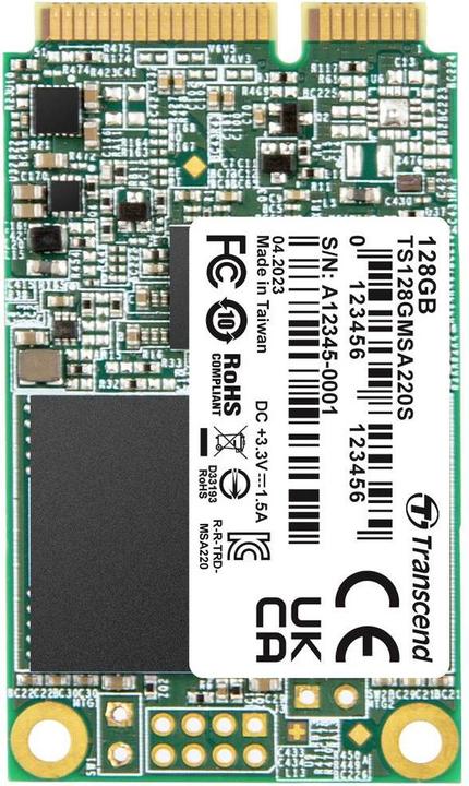 Produktbild Transcend SSD 128GB MSA220S mSATA 3D NAND, SATA3 (128 GB, mSATA)