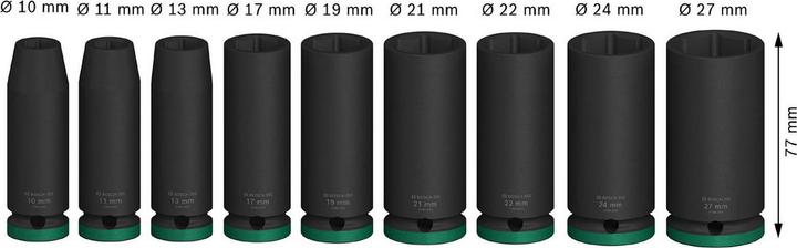 Produktbild Bosch Professional Zubehör PRO Impact (10 mm, 17 mm, 21 mm, 13 mm, 22 mm, 24 mm, 19 mm, 11 mm, 27 mm)