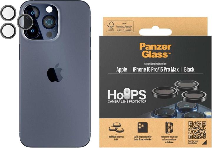 Produktbild PanzerGlass Hoops Camera Lens Protector (1 Stück, Apple iPhone 15 Pro Max, Apple iPhone 15 Pro)