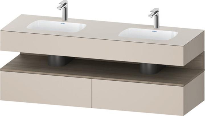 Duravit Qatego Einbauwaschtisch mit Konsolenwaschtischunterbau, 1600x550x600mm, Nische Eiche Terra
