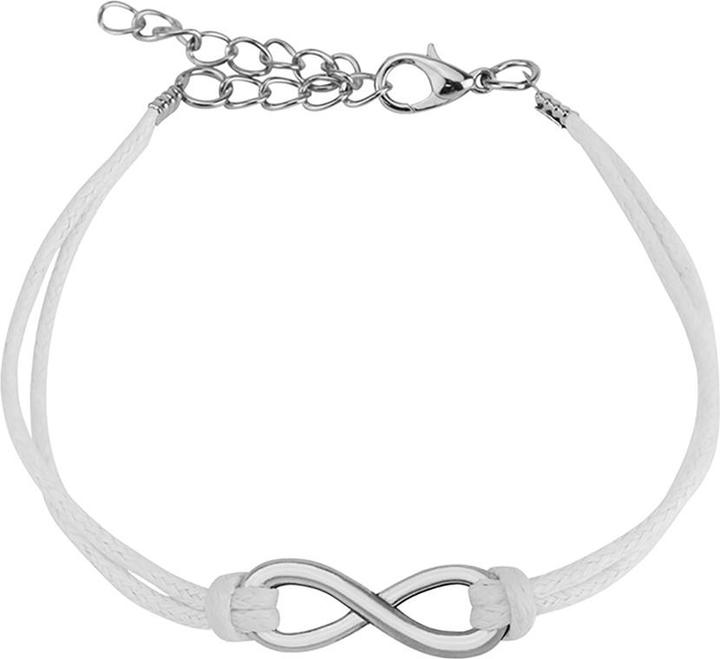 Hollywood Body Jewelry Kunstlederarmband weiss Unendlich (ohne Messing, Kunstleder)
