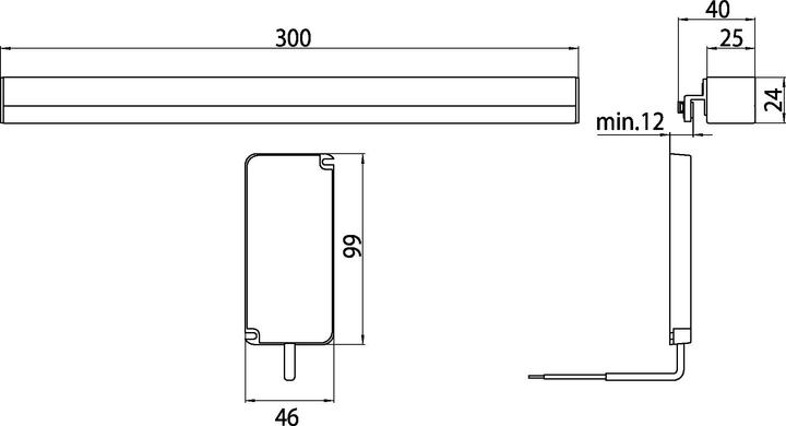 Immagine prodotto Emco Apparecchio LED a specchio SYSTEM 2 orizzontale, cromo 300mm
