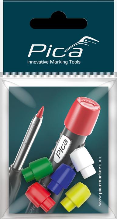 Image du produit Pica Kit d'accessoires capuchons colorés pour Pica-Dry 5 pcs. (Blanc, Jaune, Vert foncé, Bleu, Rouge, 5 x)