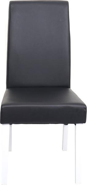 Image du produit Swisshandel24 2x Chaise de salle à manger Chaise M37 - Cuir, noir, pieds blancs