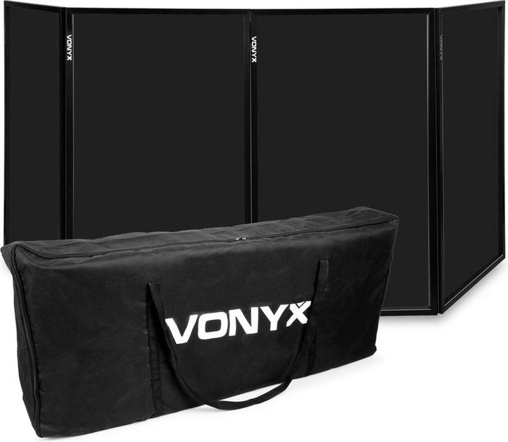 Produktbild Vonyx DJ Booth - DB2B DJ-Leinwand inklusive Tasche - Set mit 4 Paneelen von 120 x 70 cm mit Tasche - Schwa