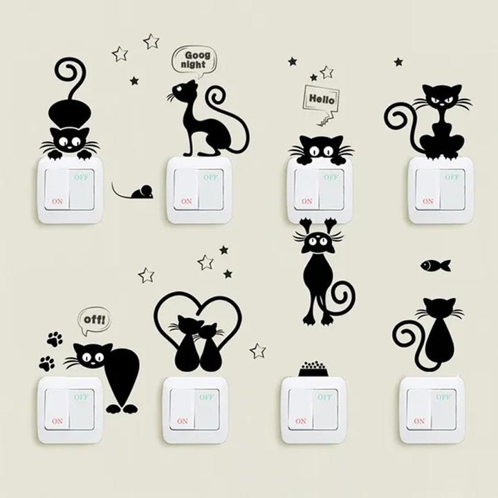 Image du produit Cbx Beau dessin animé chat autocollant mural