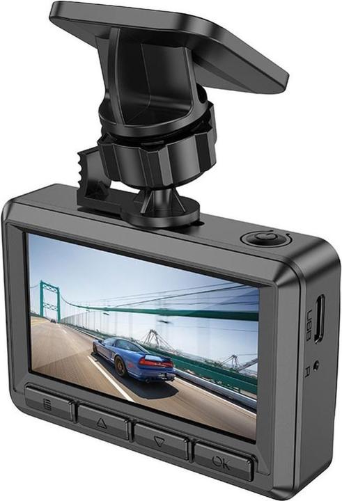 Actual product image Hoco Headphone with microphone car camera with screen 2,45" + rear camera 1080P/30fps DV3 black (Built-in display, Bluetooth, Night vision, Built-in microphone, Full HD)