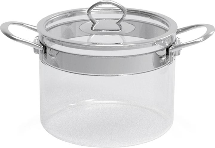 Actual product image Cooking pot glass (20 cm, Pot, Borosilicate glass, Stainless steel)