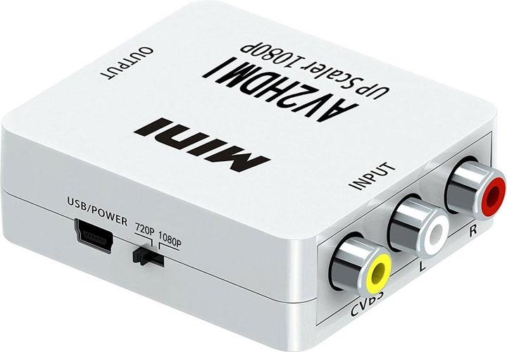 Actual product image Apfelkiste Mini Cinch RCA CVBS AV to HDMI 1080P converter adapter for TV, PC, PS3, DVD (Camera Converter)