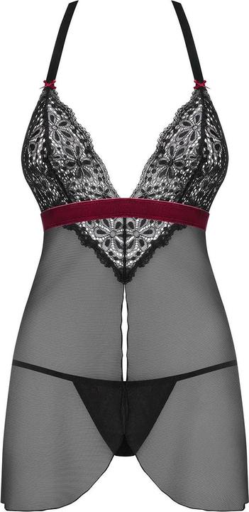 Produktbild Obsessive Rossita Babydoll mit sexy Tanga Schwarz (L, XL)