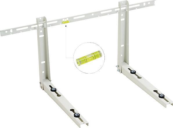 Image du produit kaiserkraft Support mural pour climatiseurs split, unité extérieure, 2 montants, blanc.