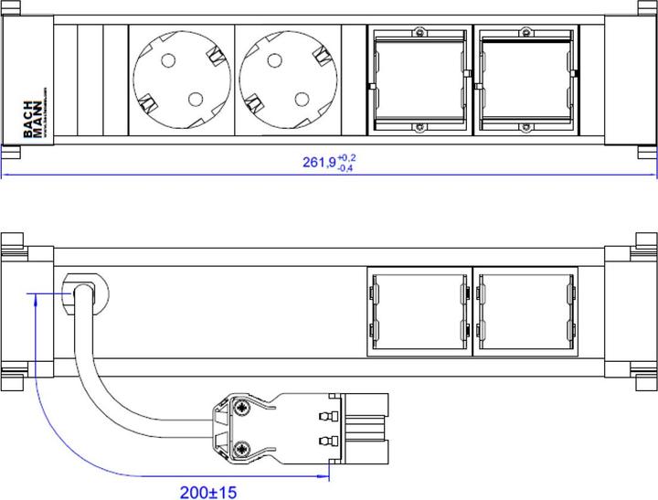 Actual product image Bachmann Power Frame (2 x, CEE 7/3, 0.10 m)