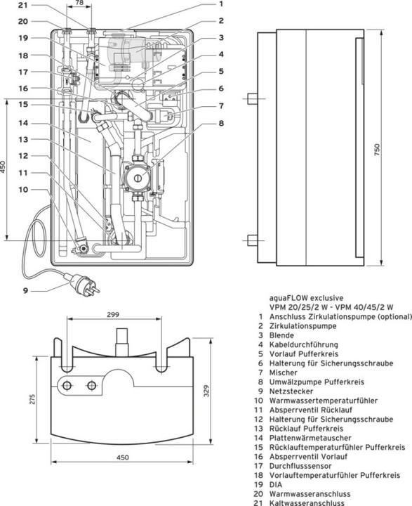 Actual product image Vaillant Drinking water station aguaFLOW exclusive VPM 20/25/2 W