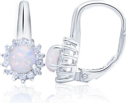 Produktbild Beneto Silver earrings with opalescent crystals AGUC1205