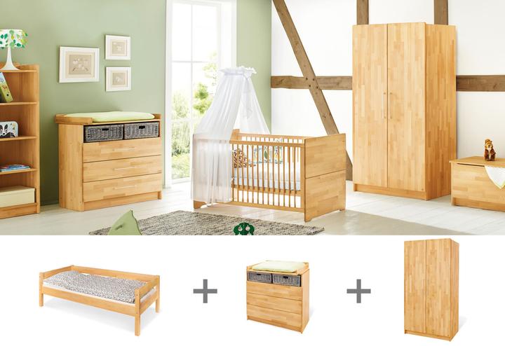 Pinolino Jugendzimmer „Natura” breit, 3-tlg. (Kinderkleiderschrank, Wickelkommode)