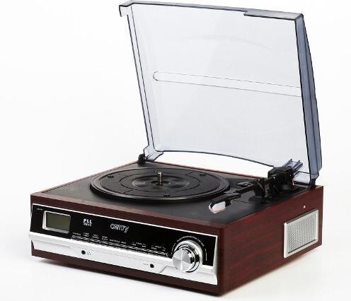 Actual product image Camry CR 1113 Audio turntable with belt drive, cappuccino, chrome, wood (Semi-automatic)