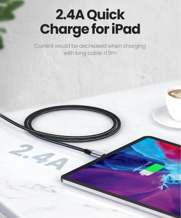 Produktbild Ugreen Lightning USB Nylon Alu MFi (1 m, USB 2.0)