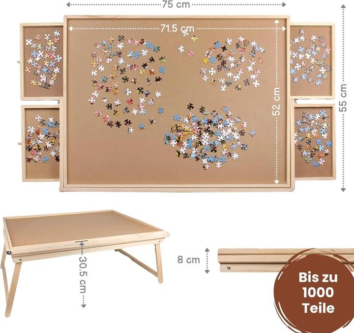 Actual product image Hermex Puzzle table with LED strip and pull-outs