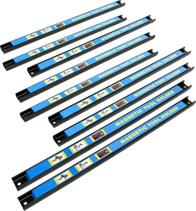 Image du produit Wiltec Kit Barres Porte-outils 9x46cm Barres magnétiques Acier Rangement accessoires Atelier Montage mural