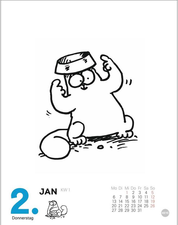 Produktbild Heye Simons Katze Tagesabreisskalender 2025 (11 x 14 cm, Deutsch)
