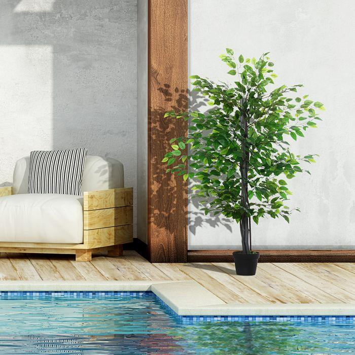 Image du produit Swisshandel24 Arbre Banyan artificiel Décoration Bois massif Arbre artificiel Simulation d'intérieur Décoration (145 cm)