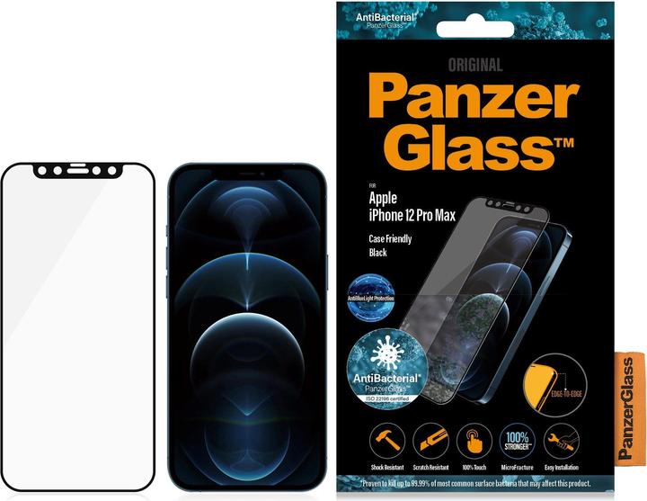 Actual product image PanzerGlass Case Friendly Black AB ABL (1 Piece, Apple iPhone 12 Pro Max)