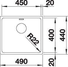 Produktbild Blanco Andano 450-U (Unterbauspüle, 45 cm, 49 cm)