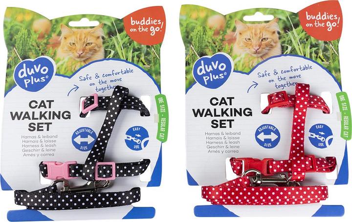 Produktbild Duvoplus Leine und Geschirr für Katzen Weisse Kugeln (Katze)
