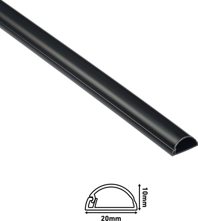 Produktbild Steffen D-Line Kabelkanal halbrund 20x10mm 2m schwarz (Kabelkanal, 200 cm)