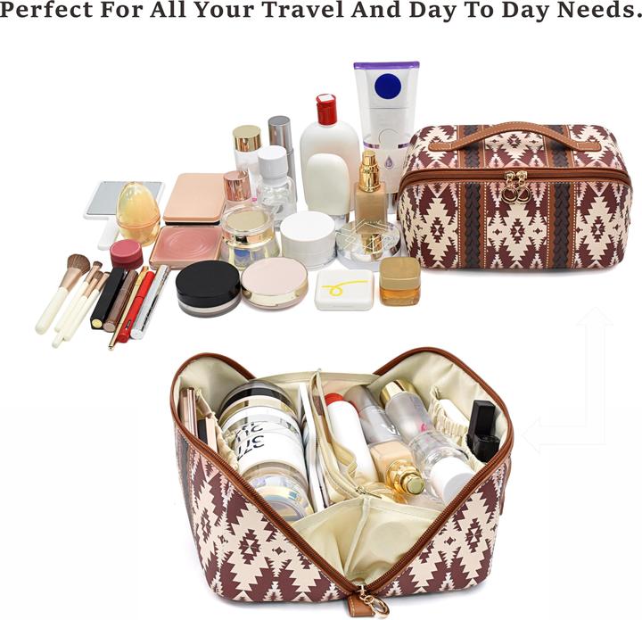 Immagine prodotto Only-Bags.Store Borsa cosmetica in stile etnico, borsa cosmetica portatile da viaggio, organizzatore di articoli da