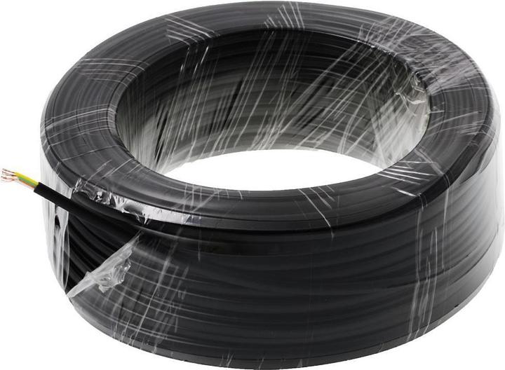 Produktbild Helos Anschlusskabel 4-adrig, schwarz, 50 m Flachkabel 4-adrig, Telefonkabel, 50 m, AWG28