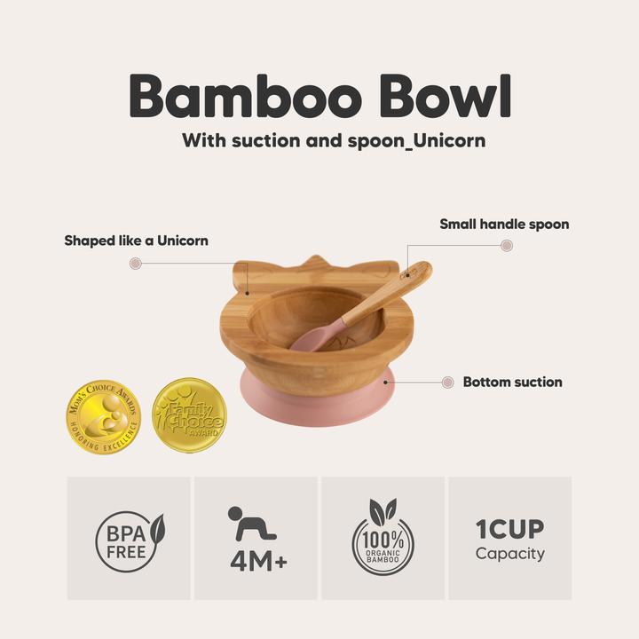 Actual product image Citron Bamboo Bowl Set Unicorn Pink