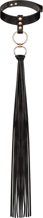 Actual product image Rosy Gold Collar with Flogger - Black