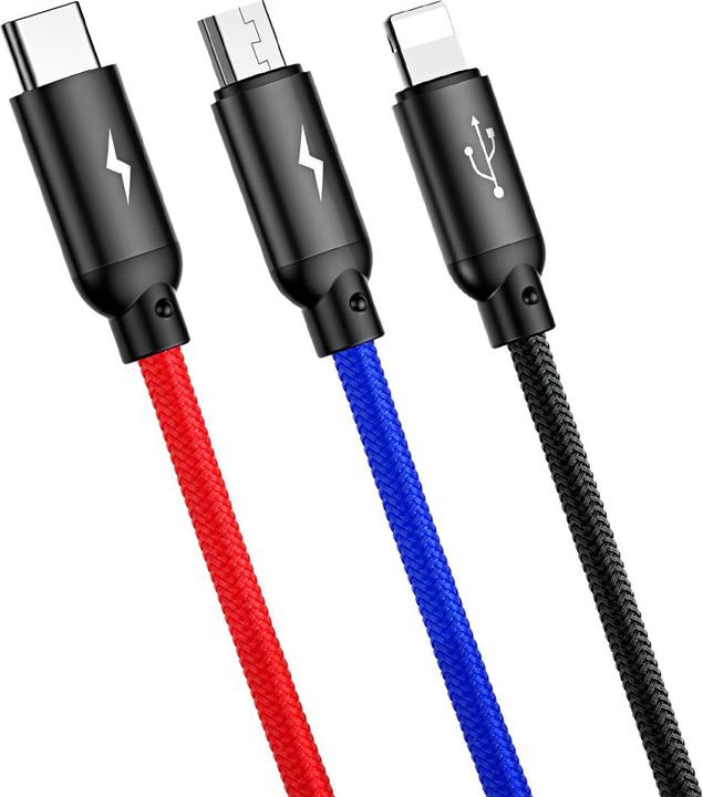 Image du produit Baseus Trois couleurs primaires 3 en 1 (1.20 m, USB 2.0)