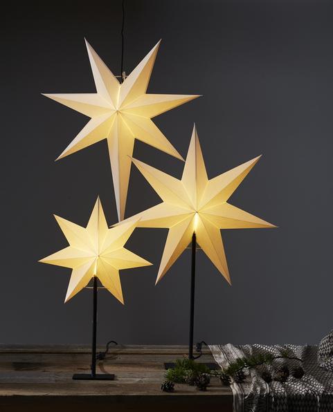 Produktbild Star Trading Papierstern on base FROZEN weiss 34x55cm 1 LED E14