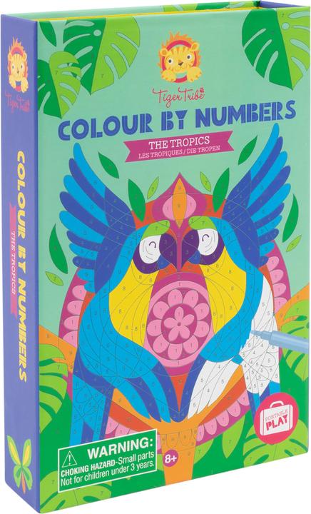 Image du produit Tiger Tribe kleurboek Kleuren Op Nummer incl. stiften - De Tropen