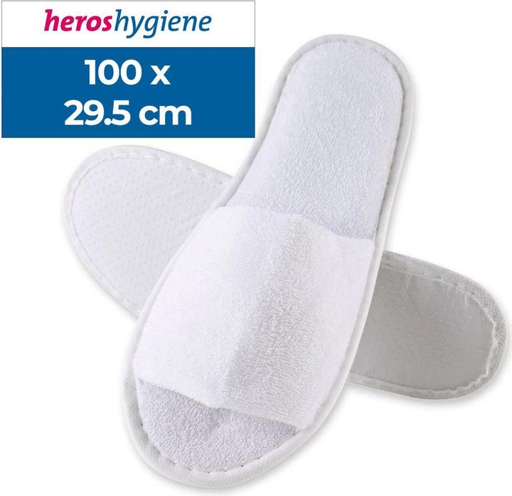 Image du produit Hygonorm Einweg Hotelslipper aus Baumwolle | vorne geschlossen | mit Noppen (29.5)