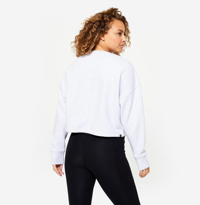 Image du produit Domyos Sweatshirt Crop Top Fitness confortable extensible gris (L)