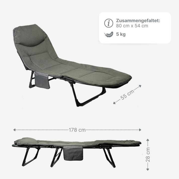 Actual product image Hermex Campingliege Outdoor-Liege Feldbett Sonnenliege Klappbett