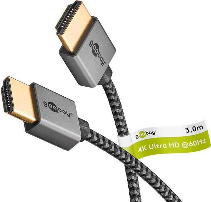 Produktbild Goobay Slim High-Speed-HDMI-Kabel mit Ethernet (3 m, HDMI)